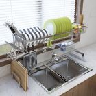 Stainless Steel 91cm Long 2 Tier Dish Drainer Over Kitchen Sink