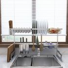 Stainless Steel 91cm Long 2 Tier Dish Drainer Over Kitchen Sink