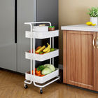 Wear Resistant Kitchen 45KG Bearing ABS 3 Shelf Trolley