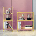 Five Tier Decorative Metal Bookcases , Rustproof Wire Mesh Bookcase